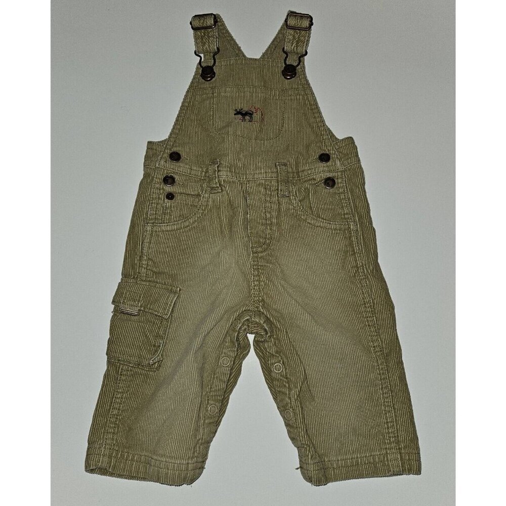 Gymboree Brown Corduroy Overalls Embroidered Deer Trees Baby 3-6 Months